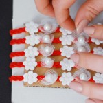 flowers pearls red white spring headband