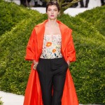 flowers top red coat Dior Couture Spring 2013 collection