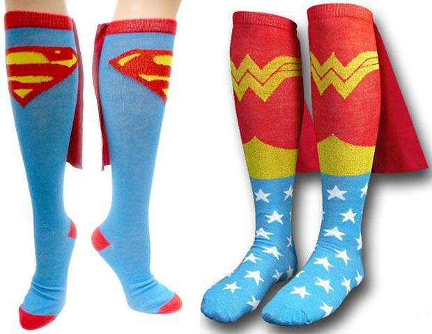 funny socks Superhero caped socks