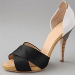 Giuseppe Zanotti Platform d Orsay black and white Swarovski heel