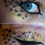 glittery leopard eyes makeup