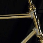 Gold bike Swarovski Crystals detail