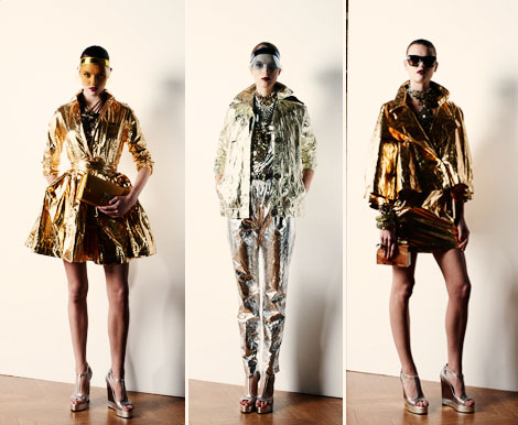 golden silver tinfoil clothing Lanvin Resort 2013