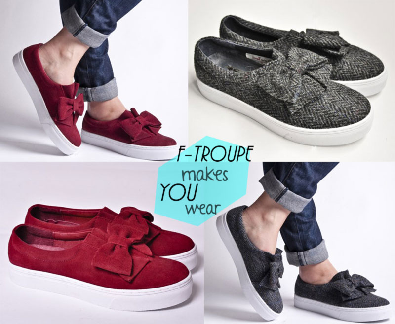 great shoes for fall F Troupe bow slip on sneakers