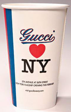 Gucci Loves New York Campaign Fashionable Paper Cups