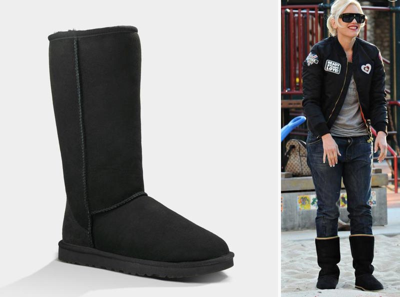 Gwen Stefani boots black tall suede UGGs