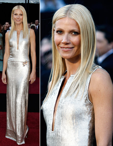 Gwyneth Paltrow sequined Calvin Klein dress 2011 Oscars