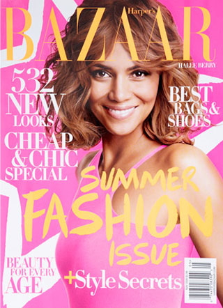 Halle Berry Harper s Bazaar May09 pink cover