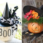 hat decorated pumpkins fashion Halloween