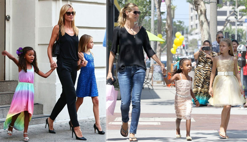 Heidi Klum daughters matching outfits