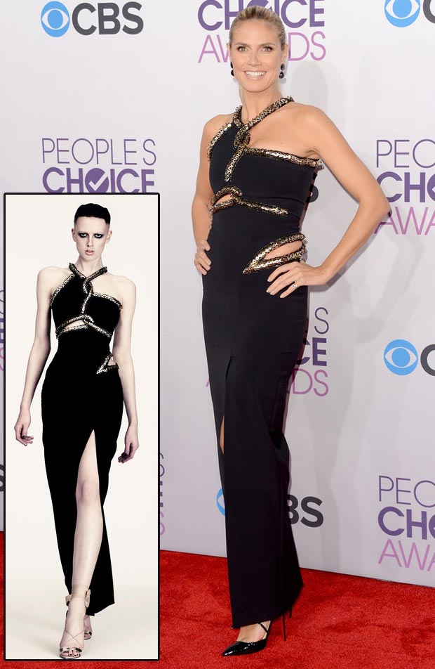 Heidi Klum Julien MacDonald black cutout dress People s Choice Awards 2013