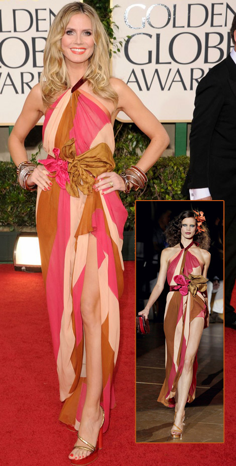 Heidi Klum Marc Jacobs dress Golden Globes 2011