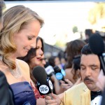 Helen Hunt answering questions at the 2013 Oscars