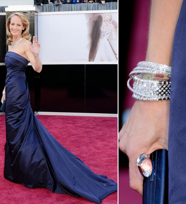 Helen Hunt HM dress jewelry 2013 Oscars