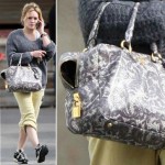 Hilary Duff Prada lace leather bag