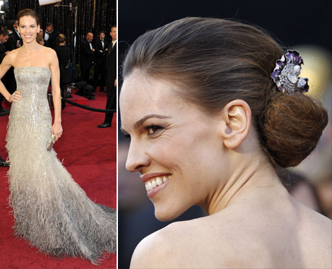 Hilary Swank sequined Gucci Premiere dress 2011 Oscars