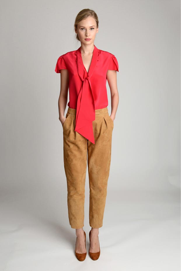 Holmes Yang Fall 2013 collection coral suede