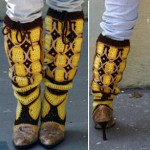 House of Nassat knit boots yellow