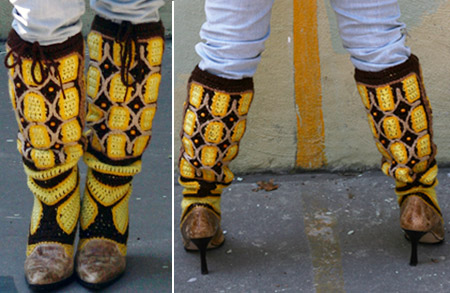House of Nassat knit boots yellow