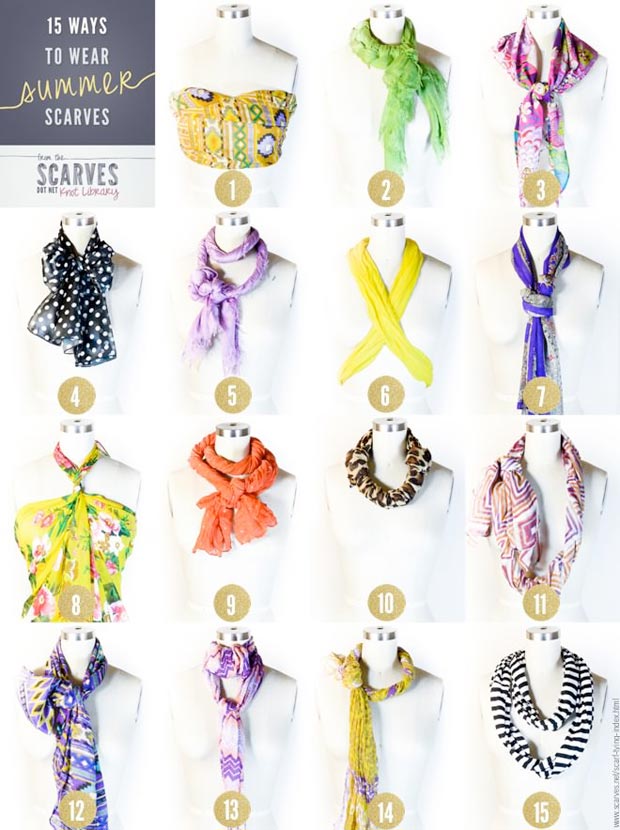 how to wear a summer scarf 15 ways