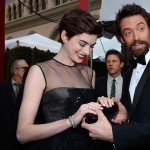 Hugh Jackman looks at Anne Hathaway nails 2013 SAG