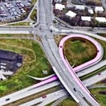 Iceland pink ribbon highway Breast Cancer support