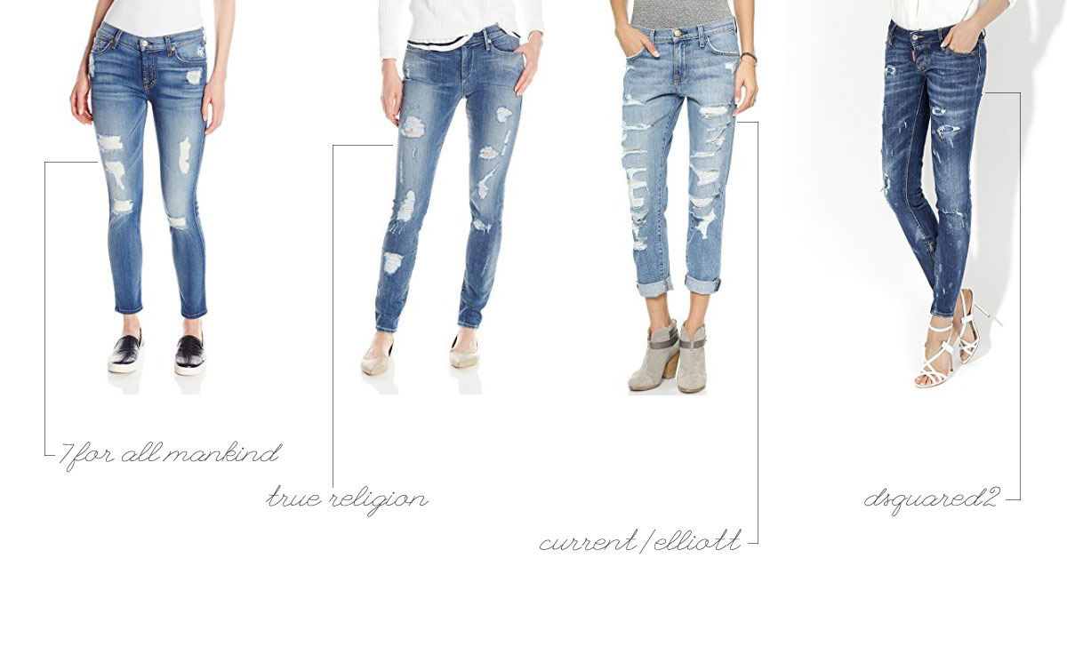iconic denim brands distressed jeans