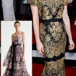 January Jones Carolina Herrera Lace Dress 2011 SAG Awards