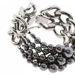 Jean Paul Gaultier pearls bracelet black