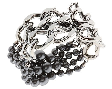 Jean Paul Gaultier pearls bracelet black back