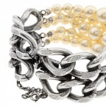 Jean Paul Gaultier pearls bracelet ivoire back
