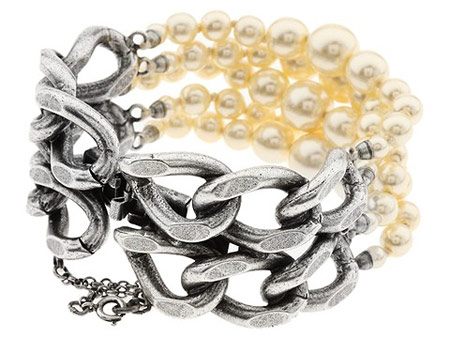 Jean Paul Gaultier pearls bracelet ivoire back