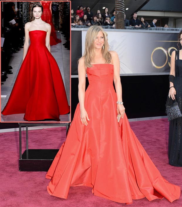 Jennifer Aniston Valentino red dress 2013 Oscars