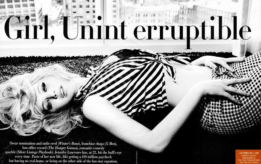 Jennifer Lawrence black and white Vanity Fair