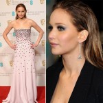 Jennifer Lawrence Dior soft pink dress 2013 BAFTA Awards