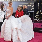 Jennifer Lawrence Oscars dress train help