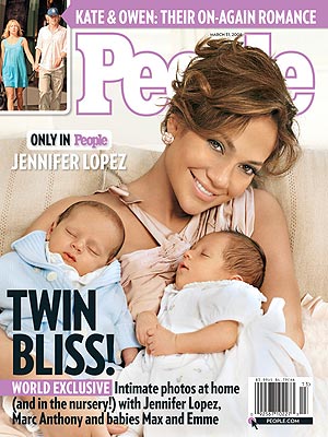 Jennifer Lopez Max and Emme Twins Pictures in People Magazine