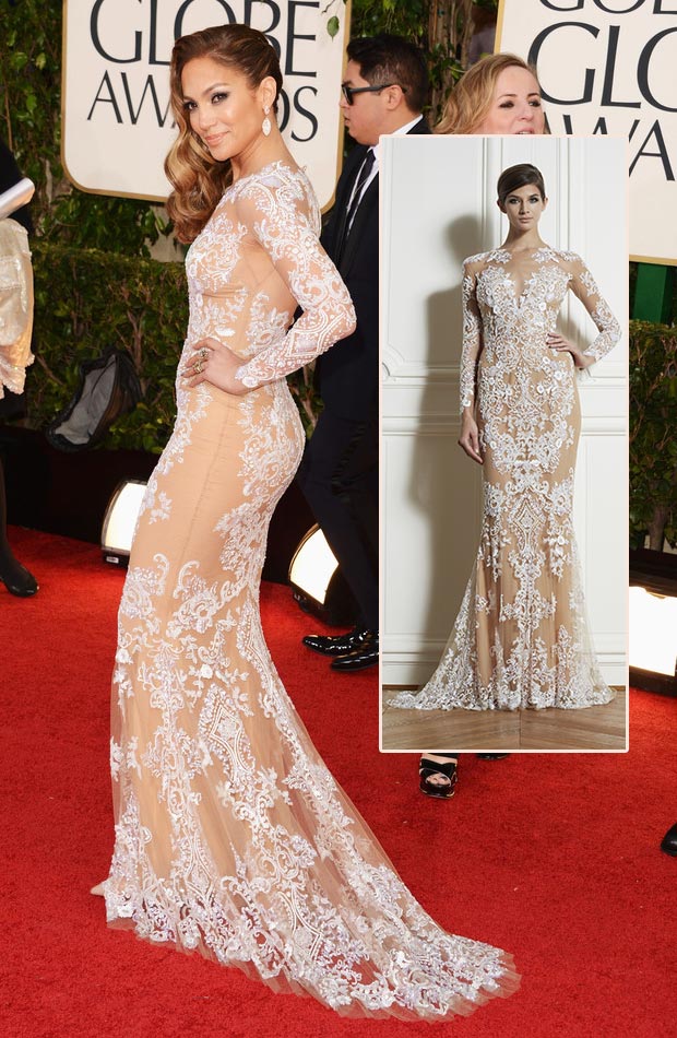 Jennifer Lopez Zuhair Murad lace dress 2013 Golden Globes