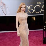 Jessica Chastain Armani Prive bronze dress Oscars 2013