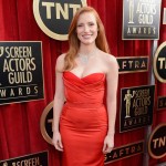 Jessica Chastain red McQueen dress 2013 SAG Awards
