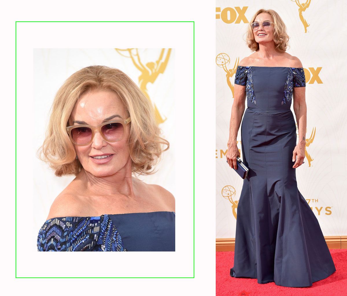 Jessica Lange 2015 Emmy Awards Red Carpet hairdo