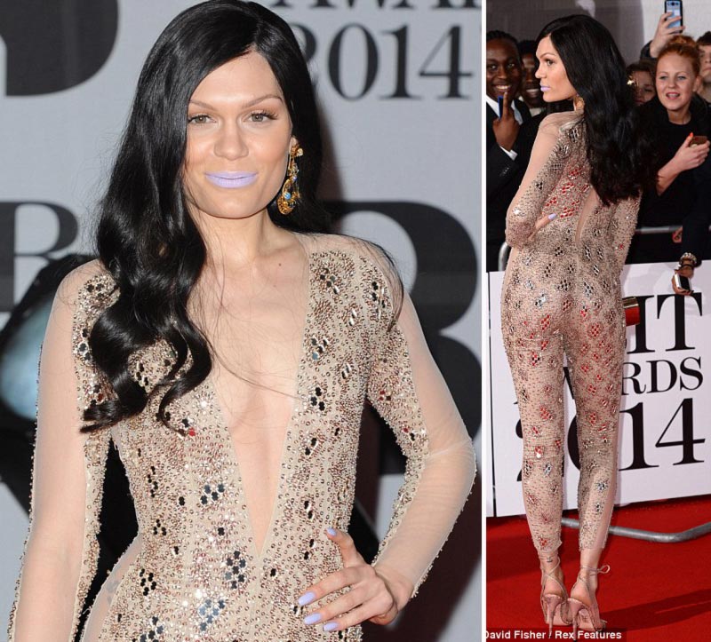 Jessie J fashion disaster lipstick Brit Awards