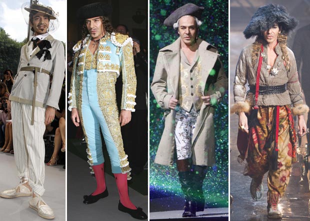 Johan Galliano flamboyant style costumes fashion show