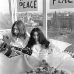 John Lennon Yoko Ono flowers guitar