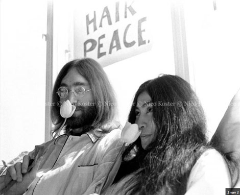John Lennon Yoko Ono Hair Peace