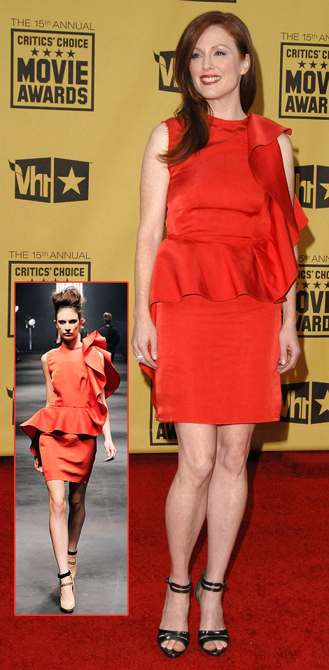 Julianne Moore Red Lanvin Dress Critics Choice Awards 2010