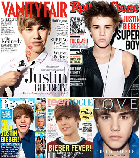 Justin Bieber Magazine covers
