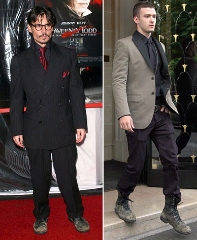 Justin Timberlake Worn Shoes vs Johnny Depp Worn Shoes