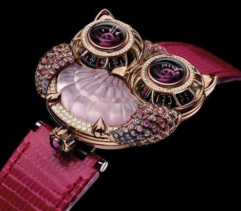 Jwlry Machine Boucheron MBF Owl wristwatch pink