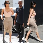 Kanye Kim Kardashian neutral outfit Paris